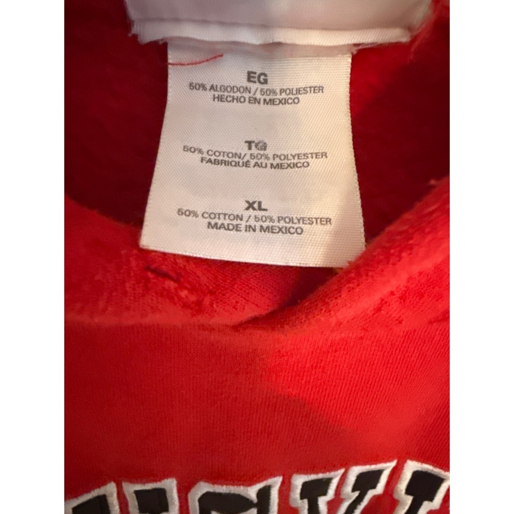 Vintage Dodger Louisville Cardinals Hoodie Red Spellout Pullover XL Mens - Picture 5 of 8